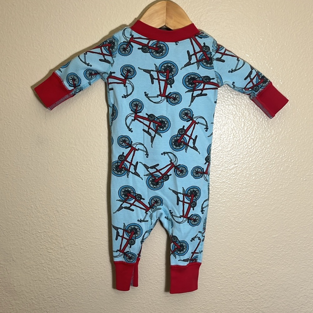 Hanna Andersson Blue Red Bicycle Print 100% Organic Cotton Pajamas - Picture 6 of 8